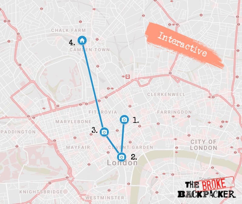 London Itinerary Map Day 3