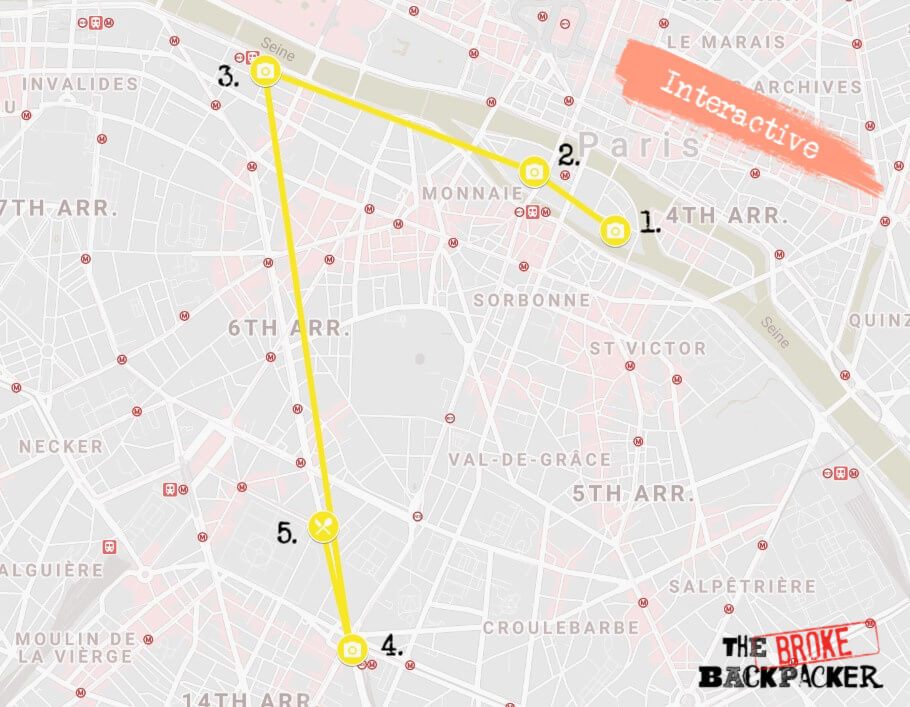 Paris Itinerary Map Day 2