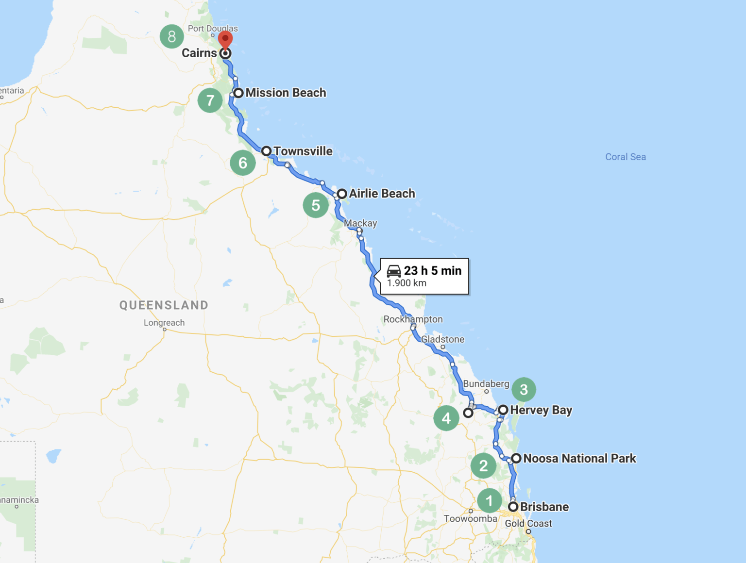 queensland coast road trip itinerary