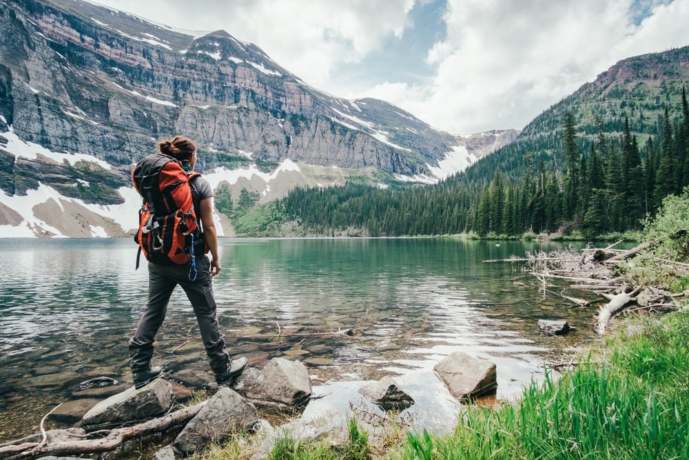 hiker in the mountains