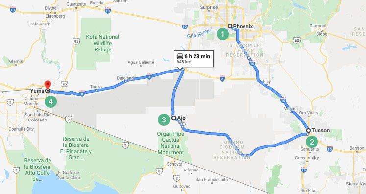 Arizona Route 3 Map