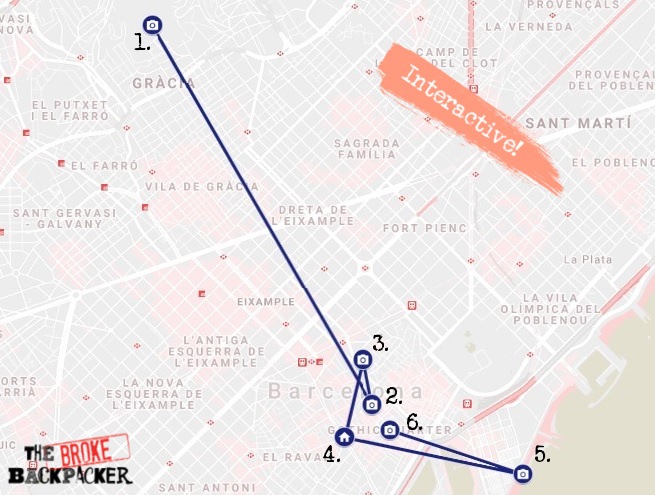Barcelona Day 2 Map