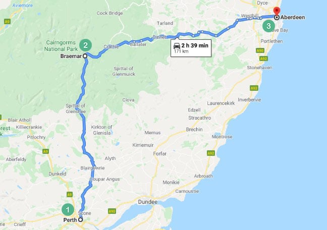 Scottish Highlands Route 3 Map