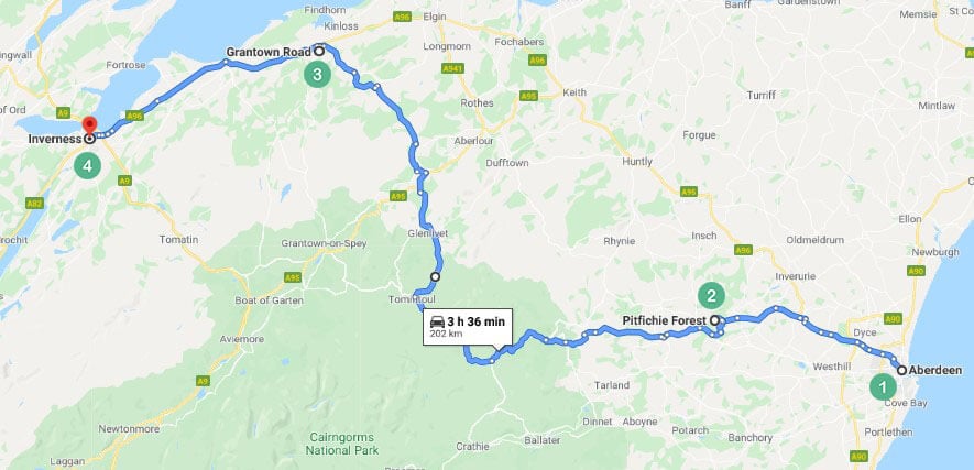Scottish Highlands Route 4 Map