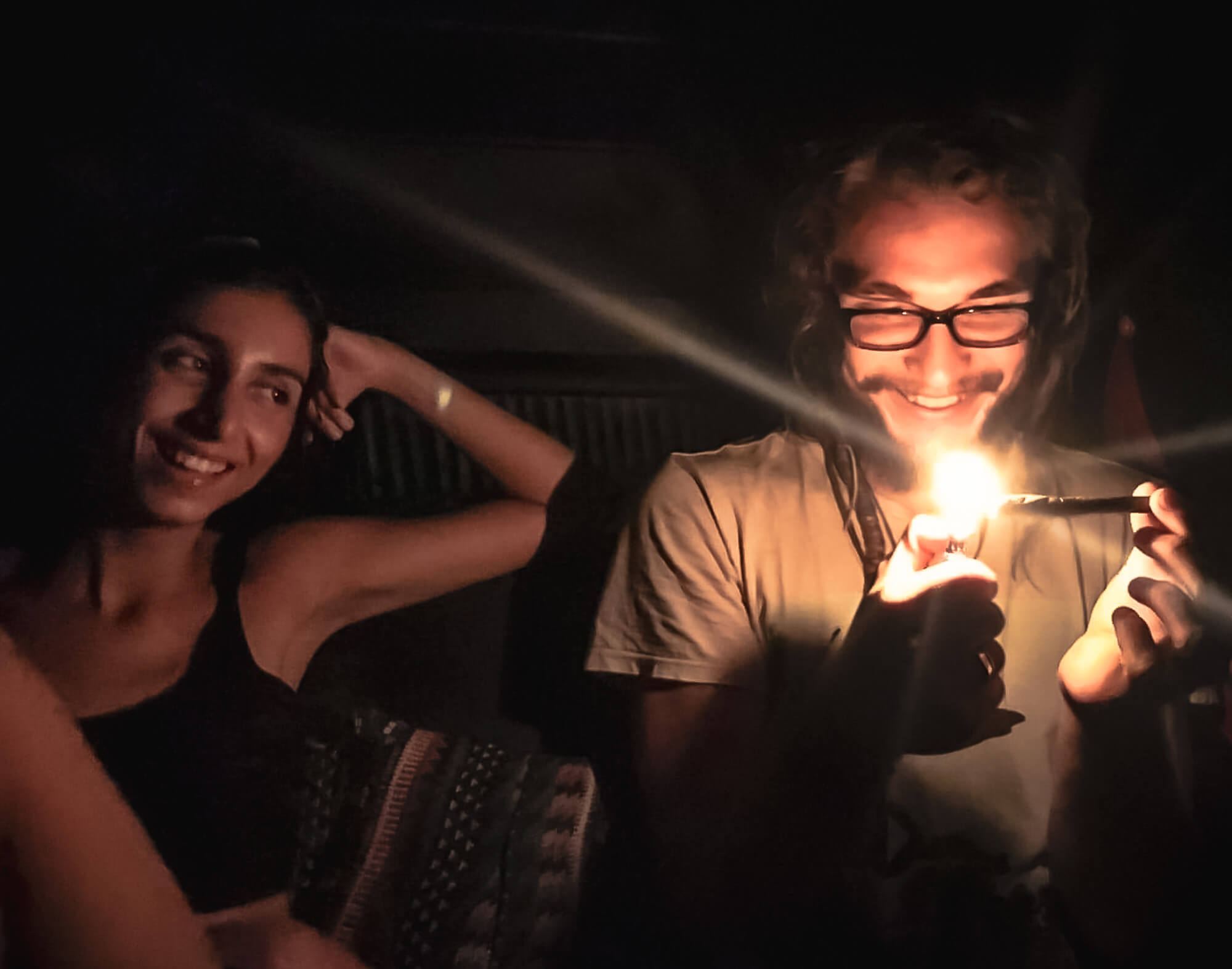 Hotboxing our tuk tuk rental in Sri Lanka