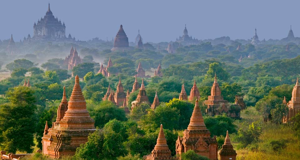 A viewpoint looking out over the temples of Bagan