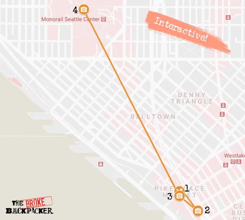 Seattle Day 1 Itinerary Map