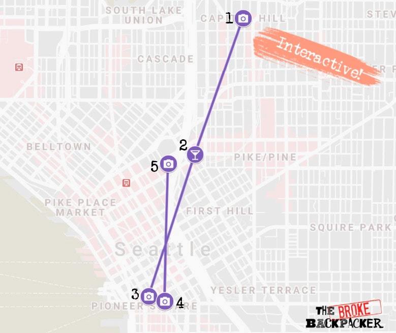 Seattle Day 2 Itinerary Map