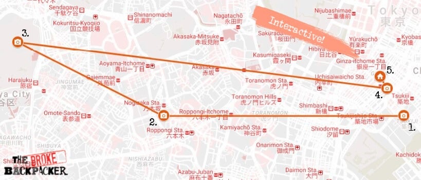 Tokyo Day 2 Map