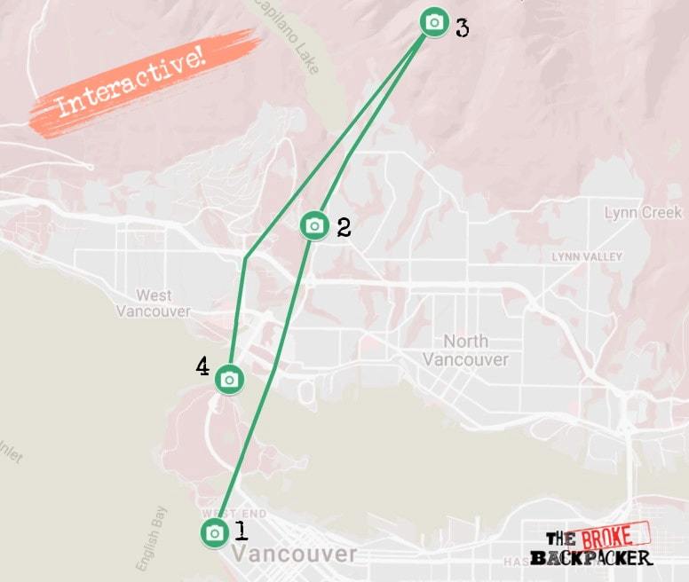 Vancouver Itinerary Map Day 3