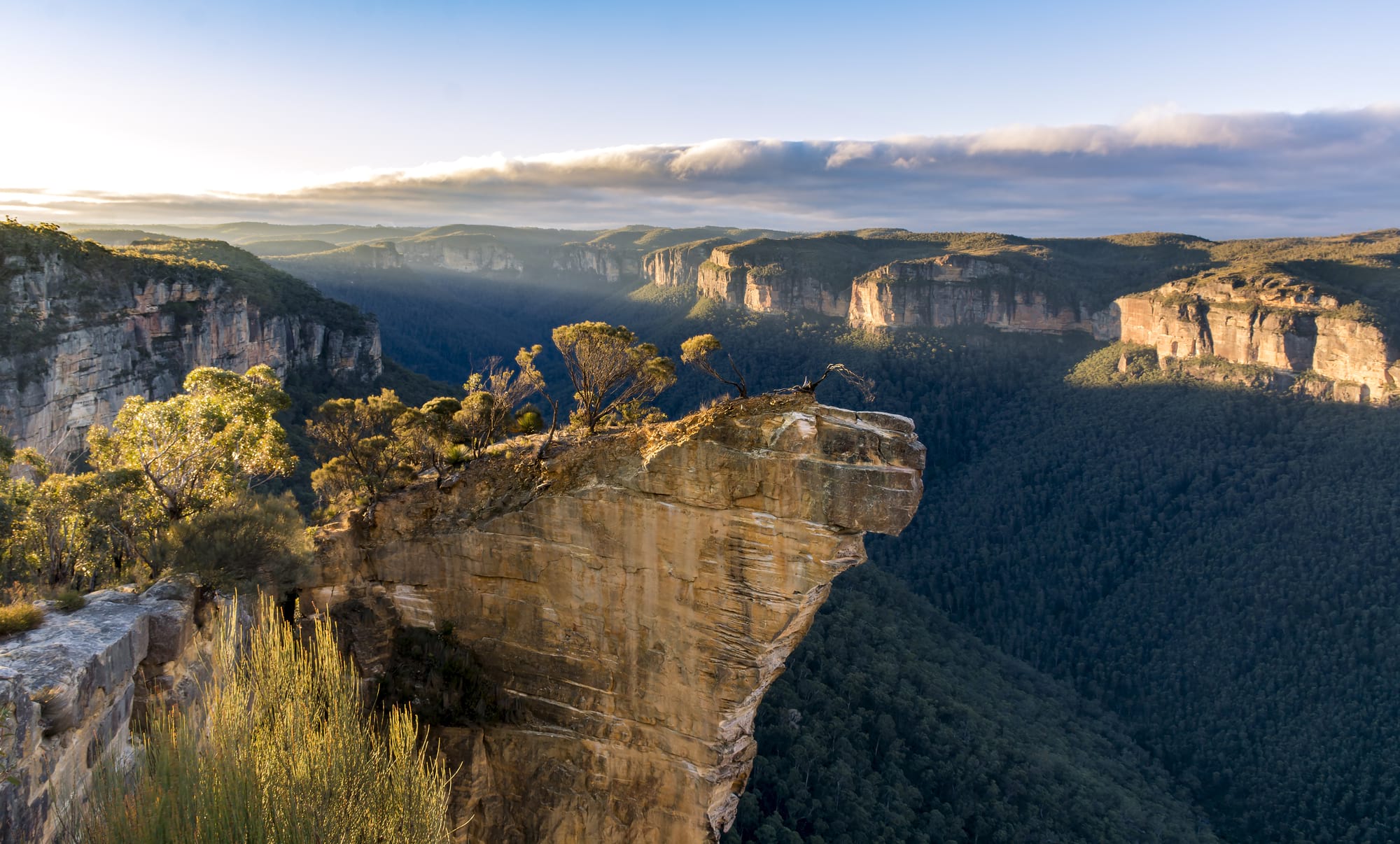 Hanging Rock Lookout's viewpoint over the Blue Mountains National Park