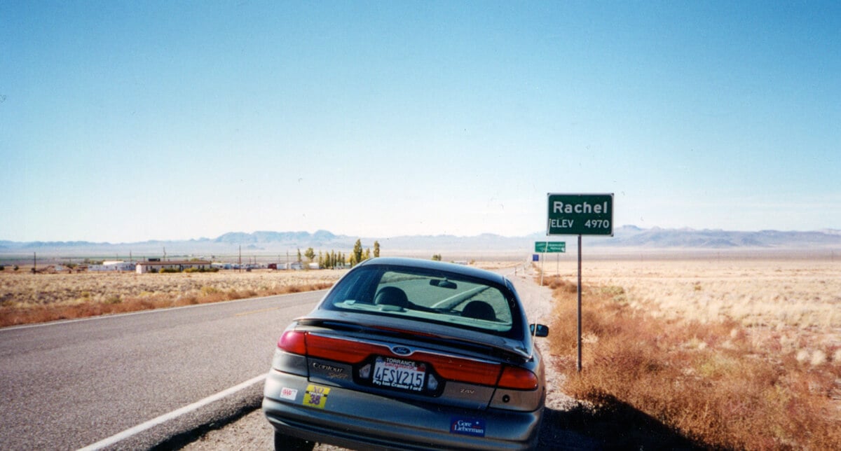 Abandoned car on the Extraterrestrial Highway - fun RV road trip from Las Vegas