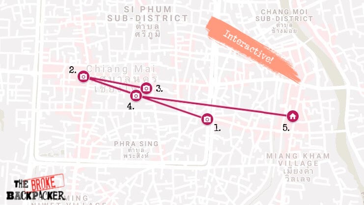 Chiang Mai Day 1 Map