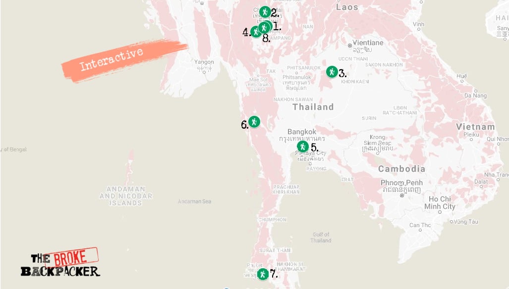 Map of Best Hikes in Thailand What to Know Before Hiking in Thailand