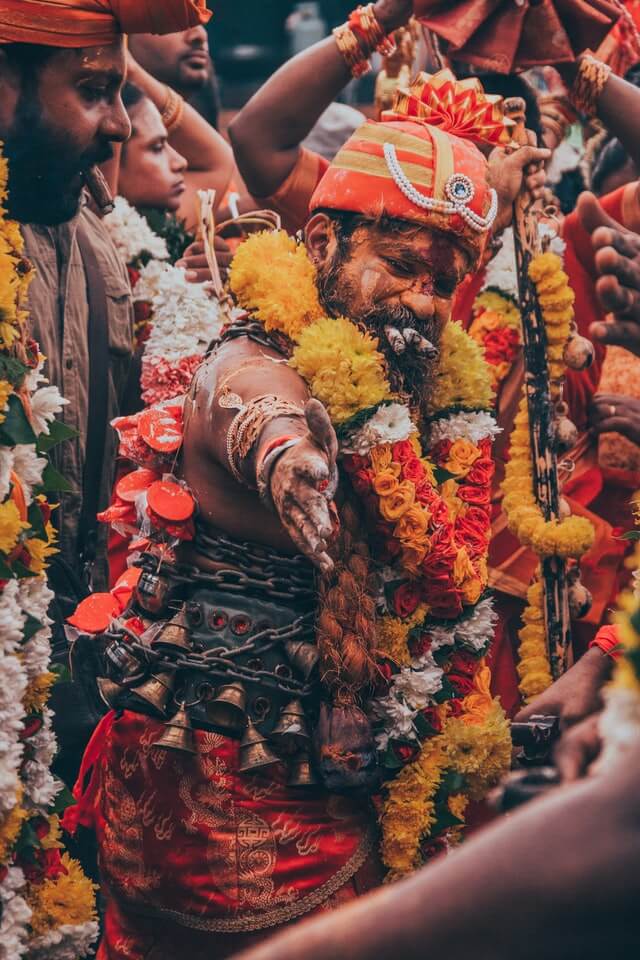 Tamil man celebrates Thaipusam At Batu Caves - top festival in Malaysia