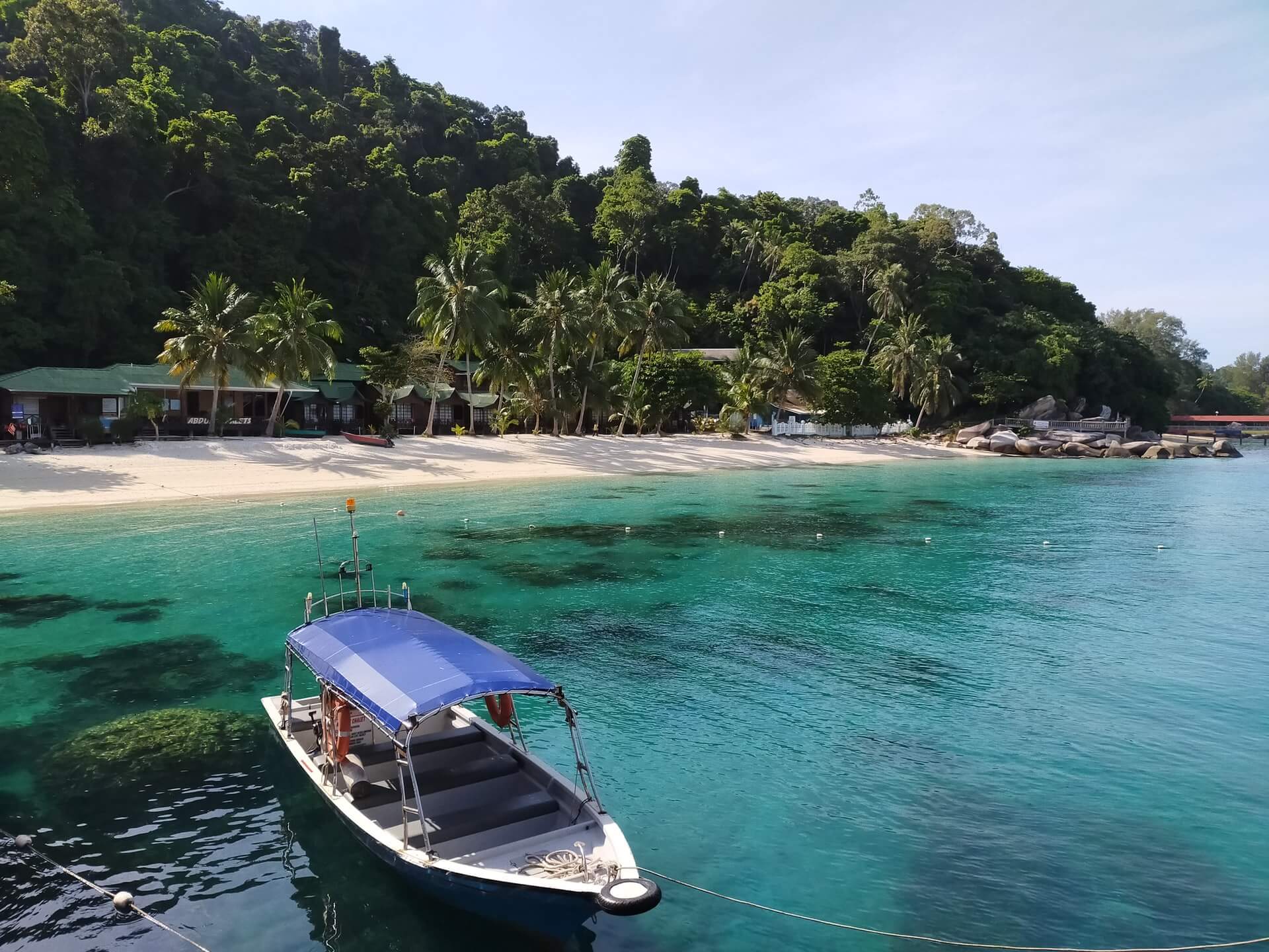 A beautiful beach in the Perhentians - top tropical island destinations in Malaysia