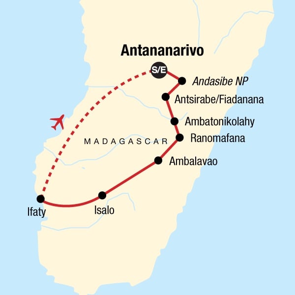 Highlights of Madagascar Plus map