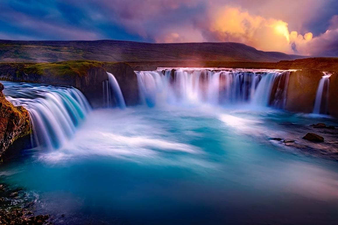 Icelandic waterfalls with time filter to make them look extra cool