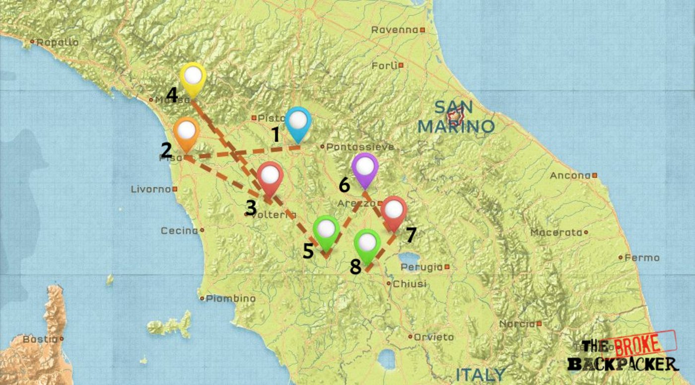 Map of Tuscany