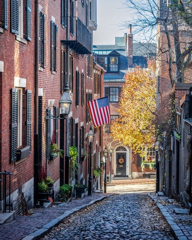 acorn street boston new england