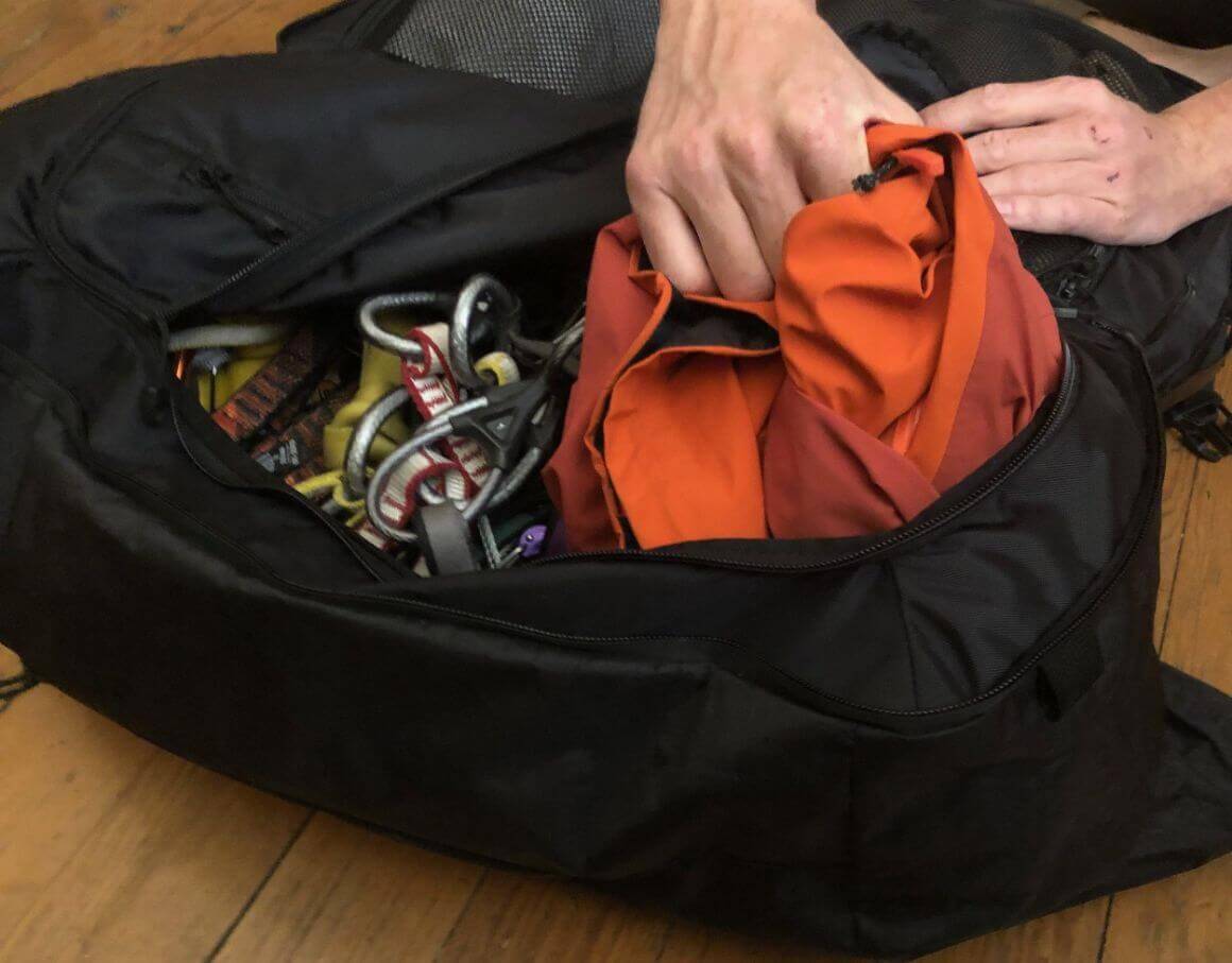 Accessing the top compartment from interior is ideal