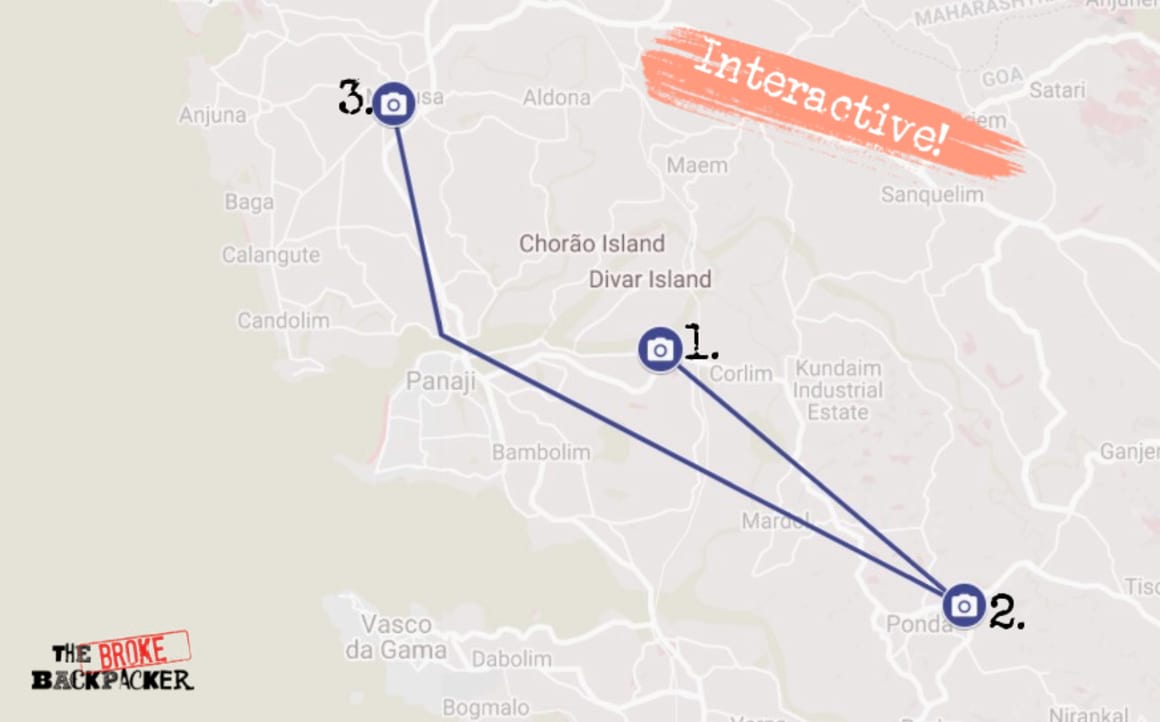 Goa Day 1 Itinerary Map