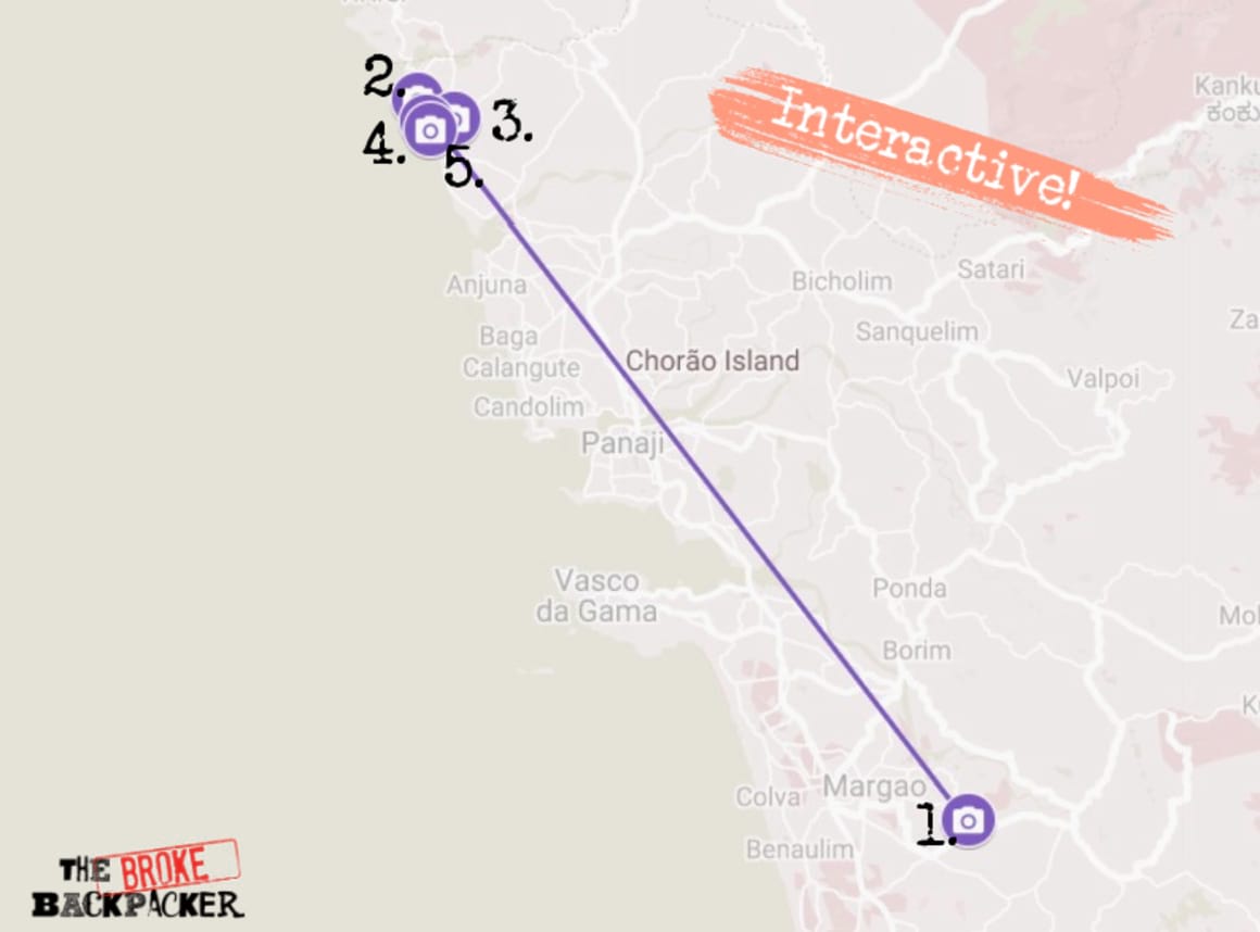Goa Day 3 Itinerary Map