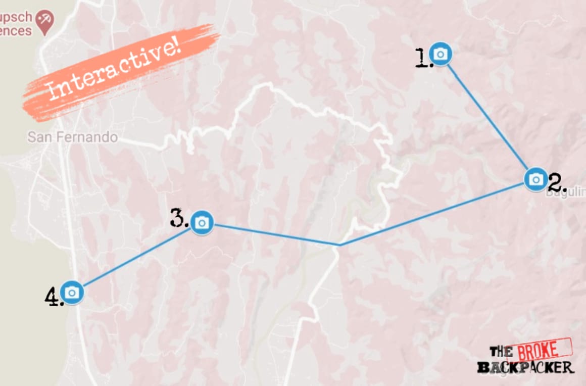 La Union Day 2 Itinerary Map