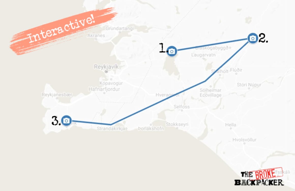 Reykjavik Day 2 Itinerary Map