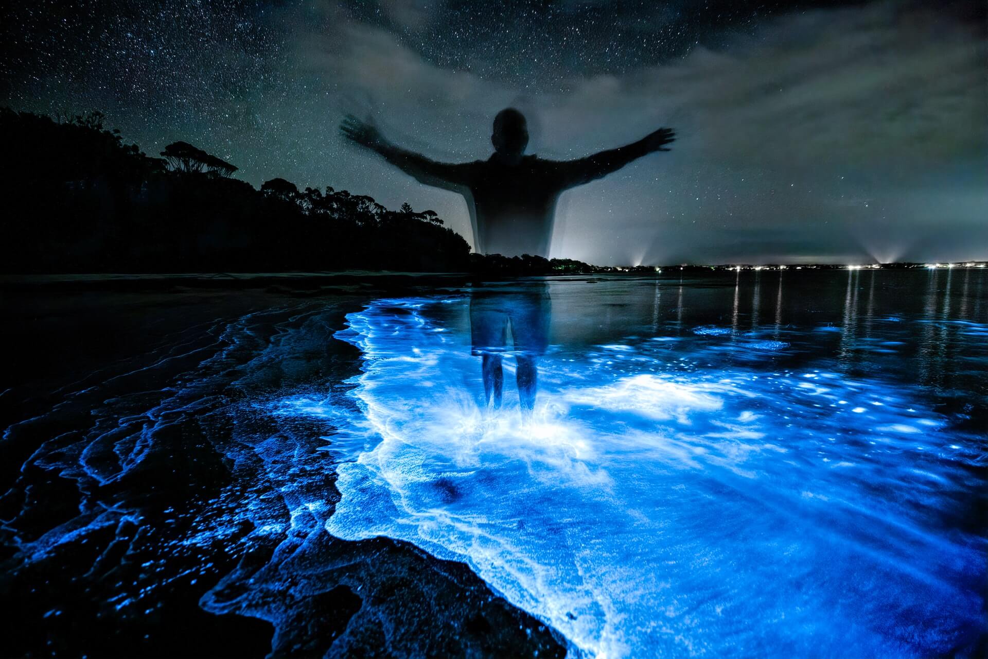 Bioluminescent plankton at the beach on Koh Rong