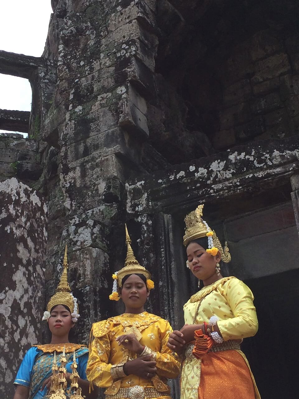 Traditional dancers at a cultural festival in Cambodia