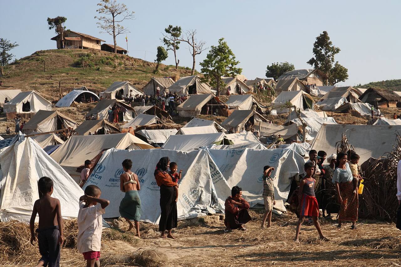 A camp of the stateless Rohingya people of Rakhine State, Myanmar