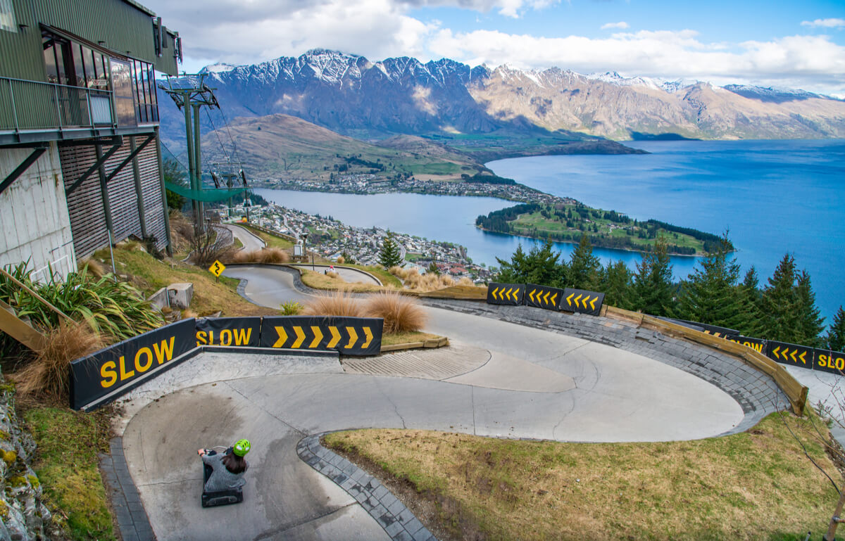 The Skyline Luge track - awesome activitiy for tourists in Queenstown