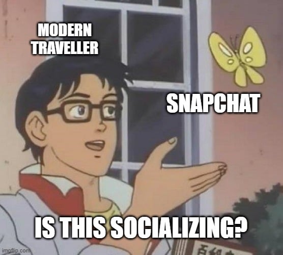 what is socializing while traveling
