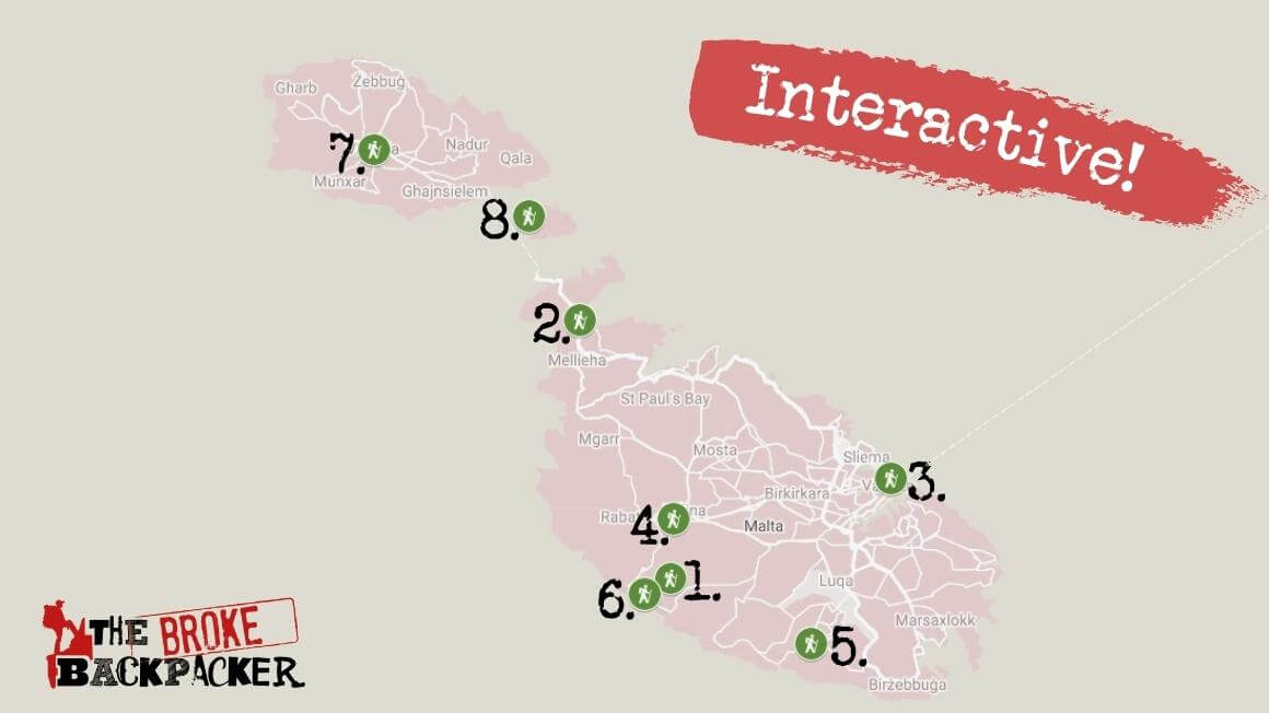 Hiking in Malta Map