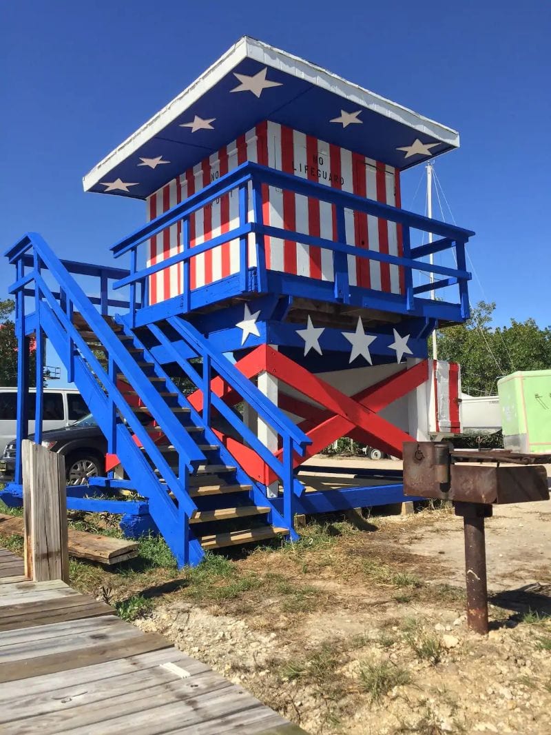 Stars and Stripes Lifeguard Tower Florida Key