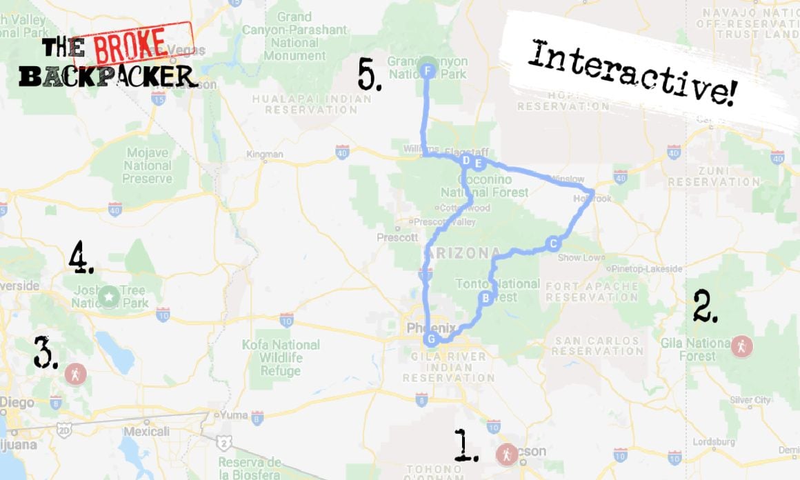 Map of Places near Phoenix