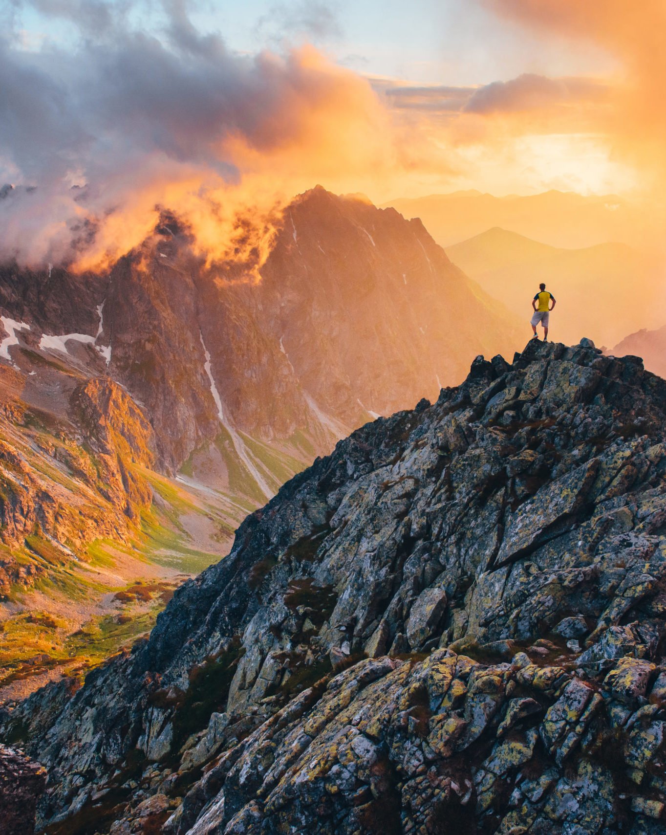 hiking to the top of a mountain in tatras slovakia
