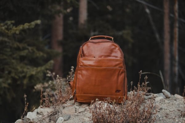 Kodiak Katmai Backpack, leather bag.