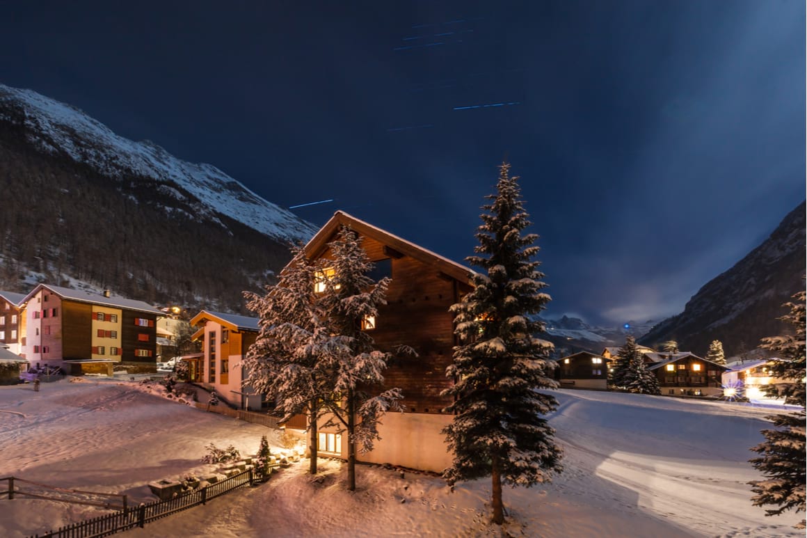 Delightful winter evening in Täsch