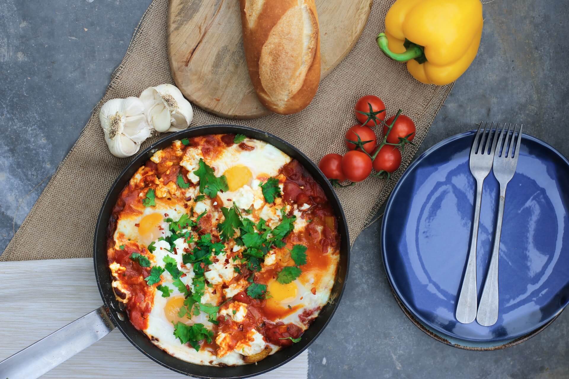 A classic Israeli breakfast food - shakshuka (shakshouka)