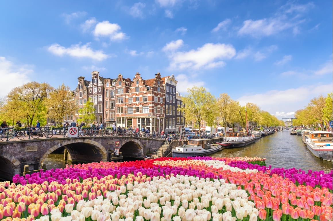 Amsterdam city skyline