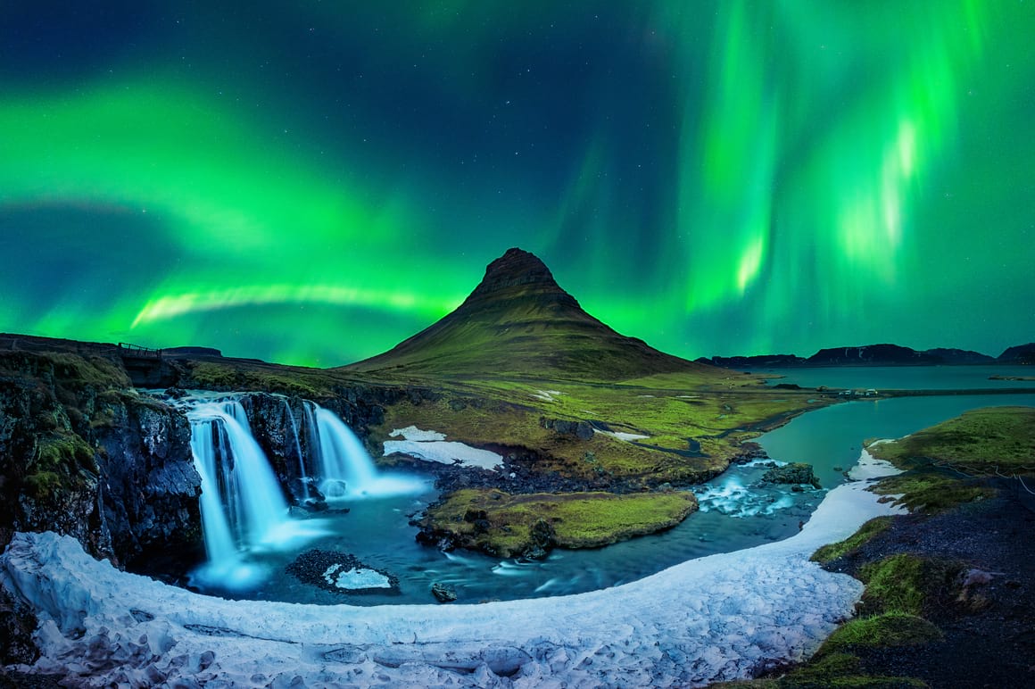 The vibrant Northen Lights in Iceland - once in  lifetime experience
