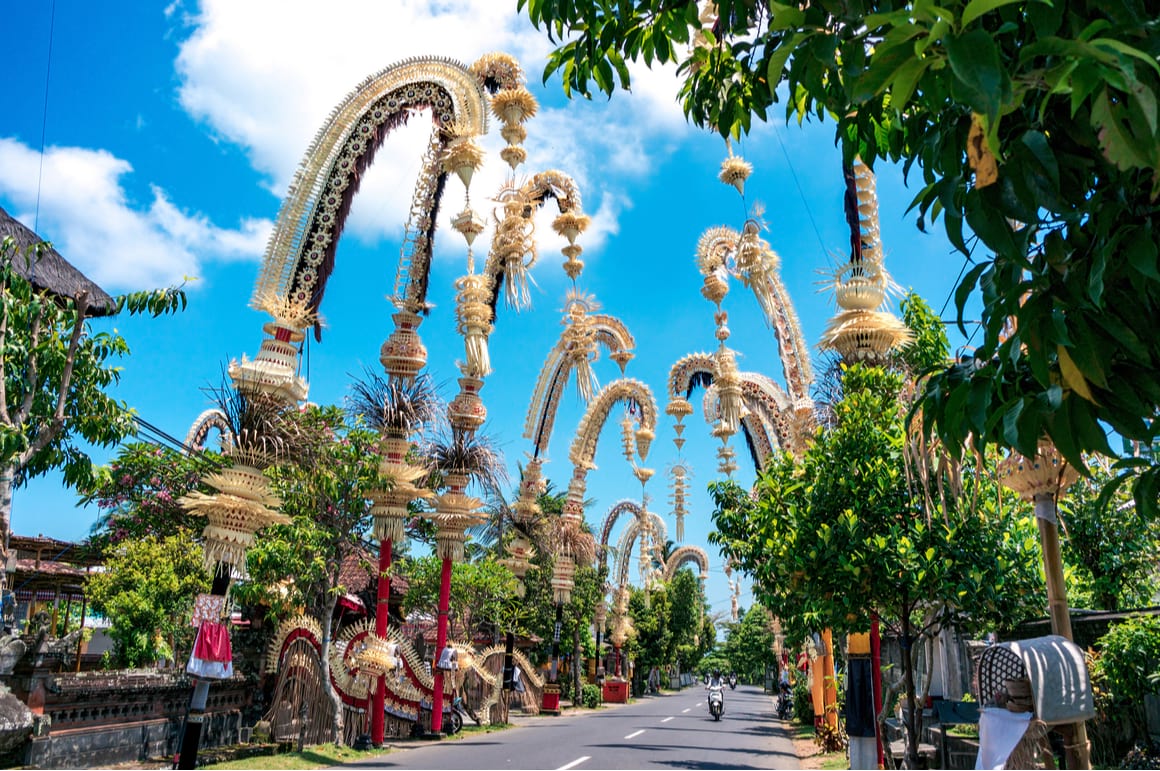 Traditional balinese penjors bali