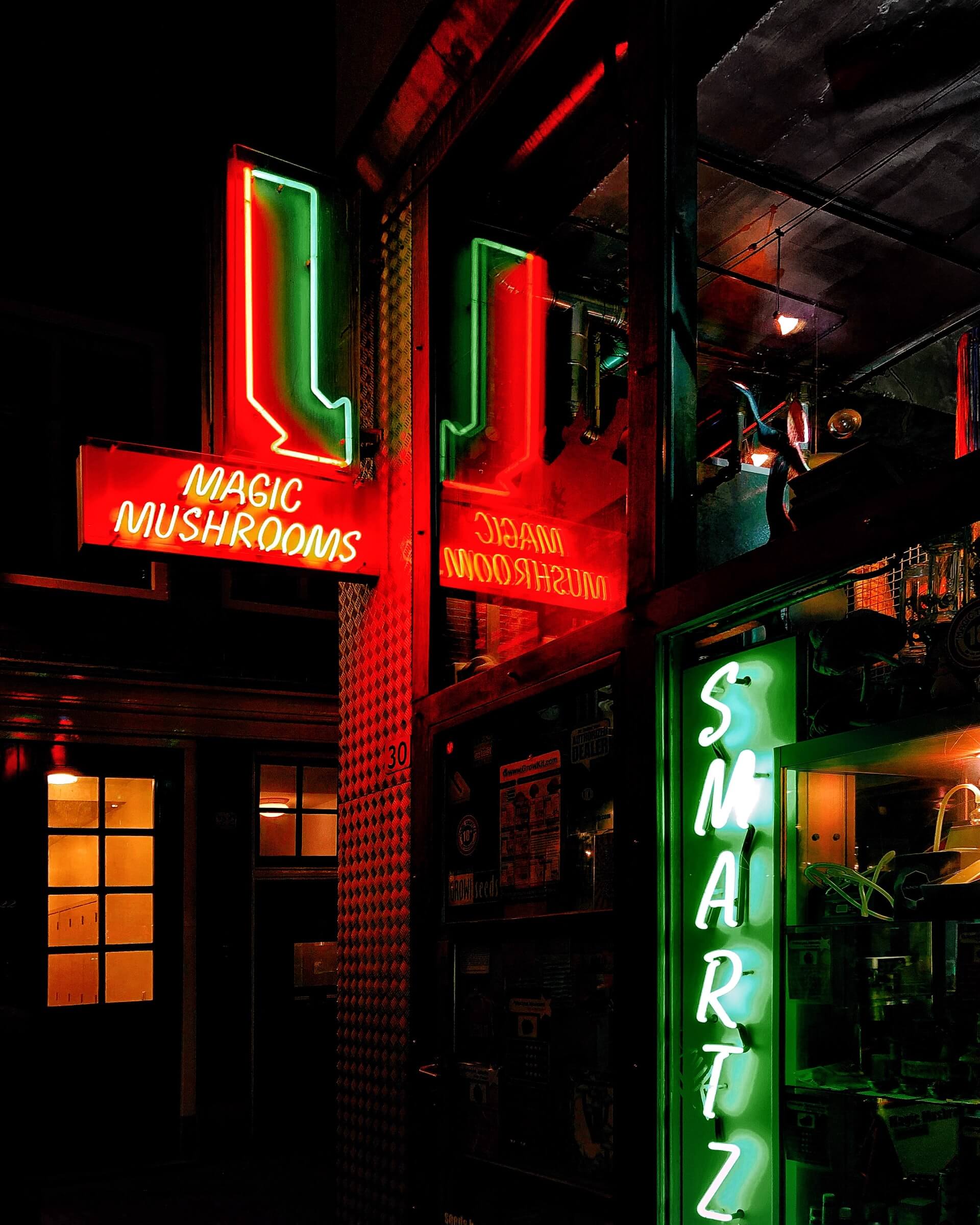 A bar in Amsterdam - recreational drug capital of the world - selling shrooms and mushroom shakes