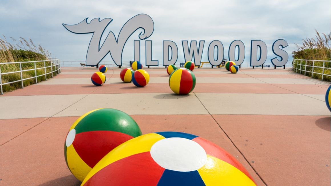 colorful beach balls at Wildwood Crest Cape May