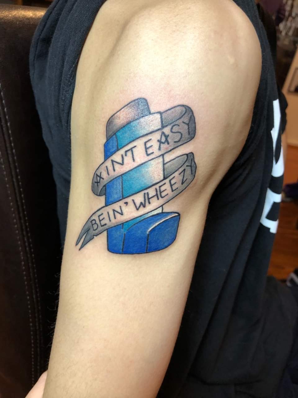 travel tattoo of an inhaler