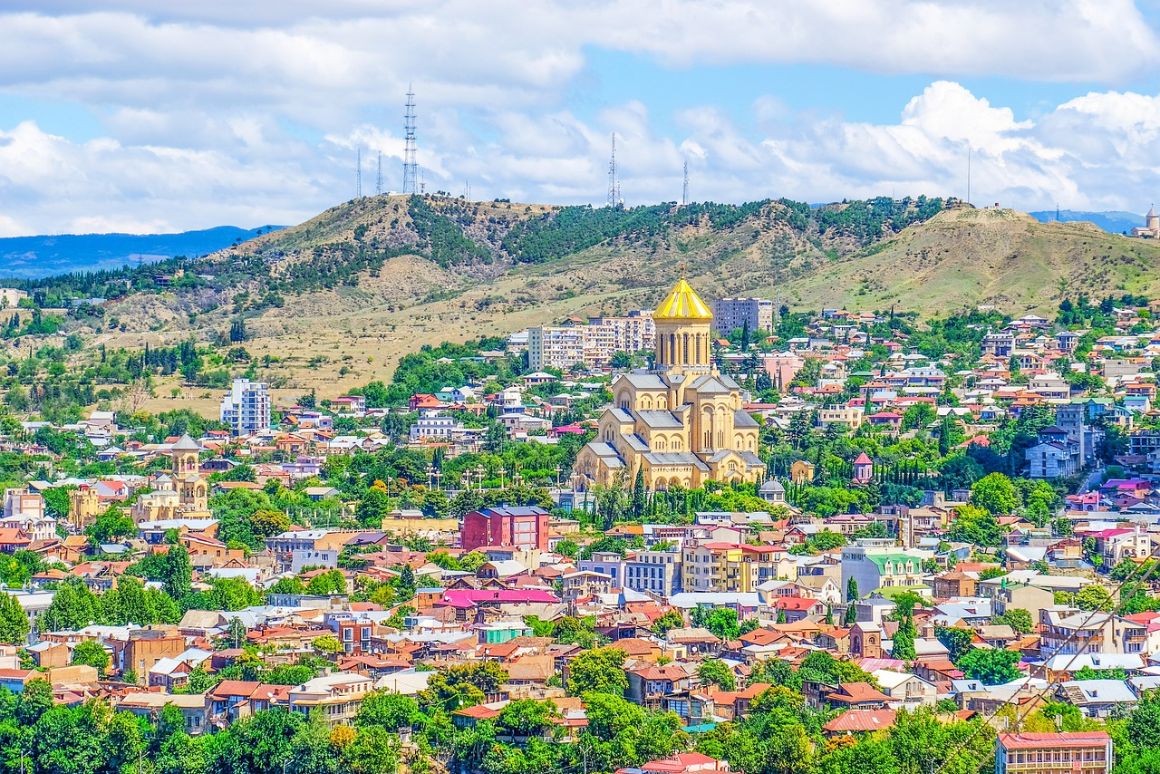 An aerial photo of Georgia Tbilisi Hill