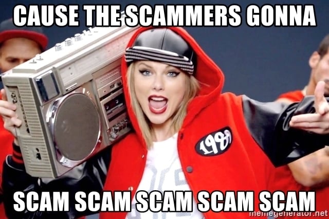 taylor swift travel scam meme