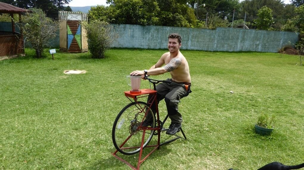 man on a single wheeled cycle powering a smoothie best travel tips